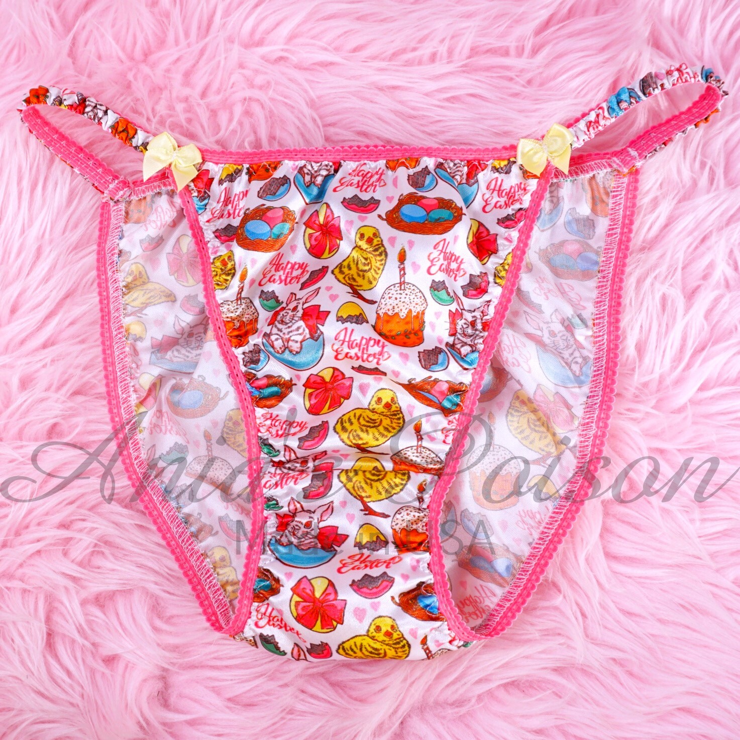 Satin Sissy DUCHESS CUT Retro Easter Bunny women’s string bikini panties