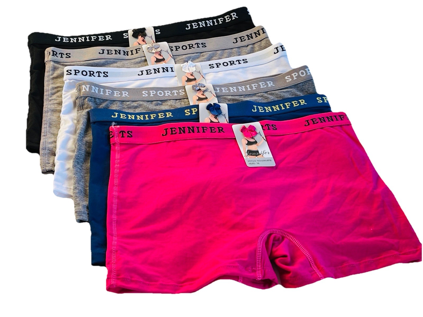 6pcs Boxer Shorts Women Soft Sports Cotton BoyShorts Yoga Fitness Gym Jen14 Sz M