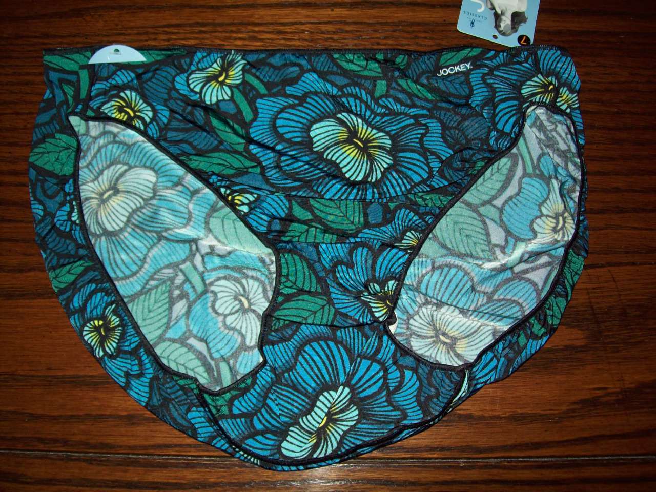 NWT JOCKEY No Panty Line TACTEL NYLON BIKINI PANTIES 1370 328 FLORAL 5 6 7 S M L