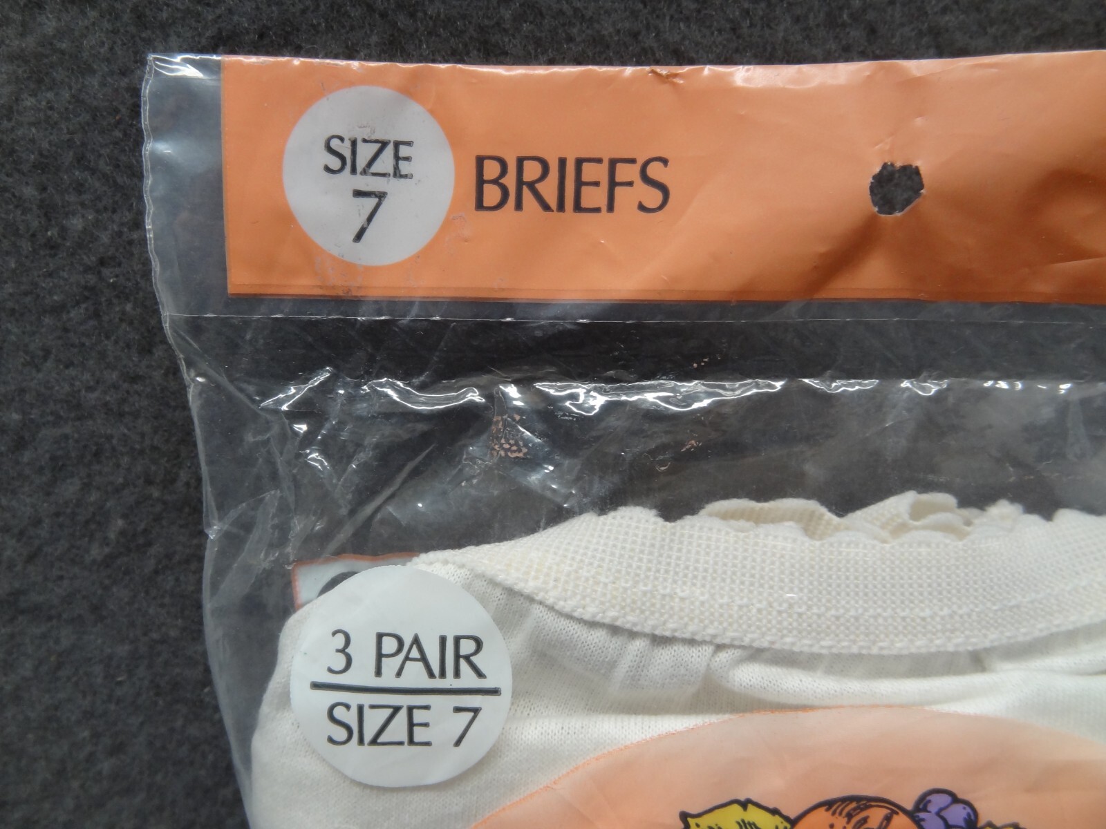 NEW Fruit of the Loom Size 7 3-Pack Feminine Style 100% Natual Cotton Brief 90s
