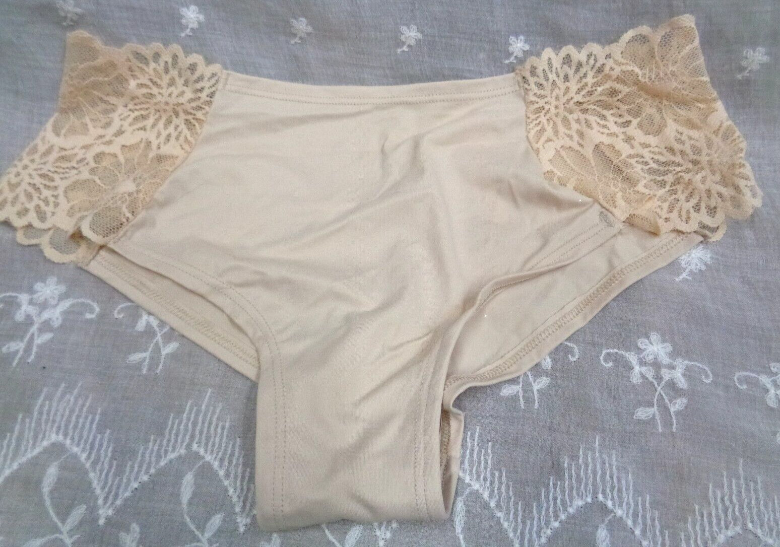 Vtg Women’s PINK VICTORIA’S SECRET Extra Low Rise Cheekster BEIGE TAN / L