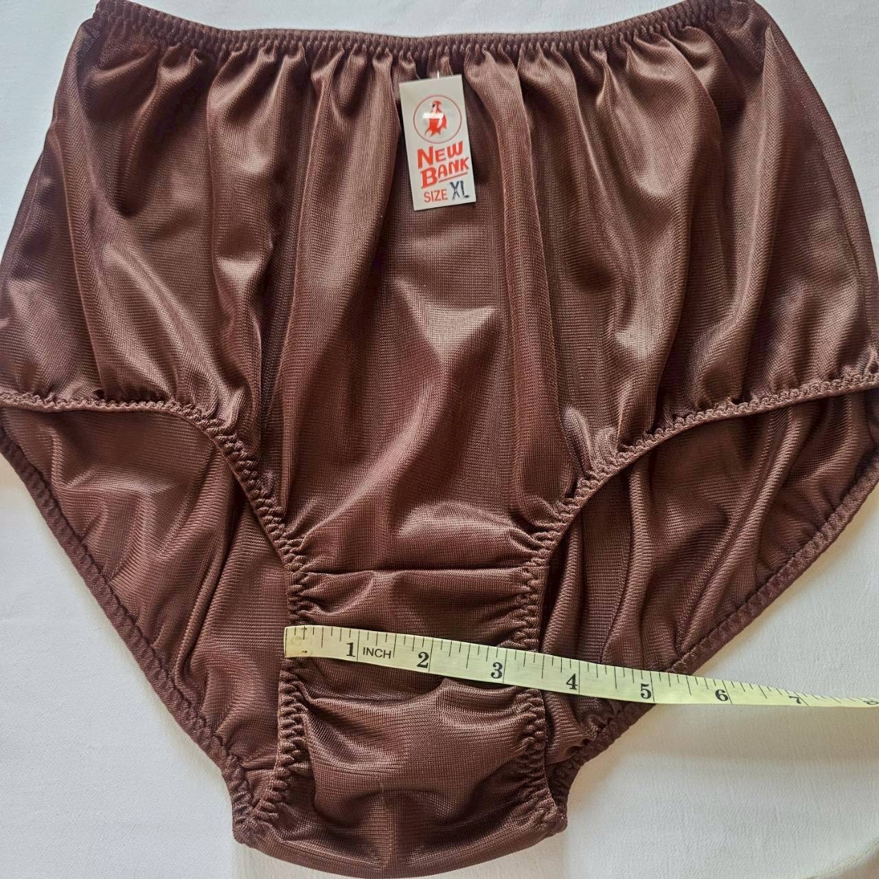 6 Nylon Underwear Panties Comfort Woman Man Briefs High Waist 36″-42″ XL/Brown