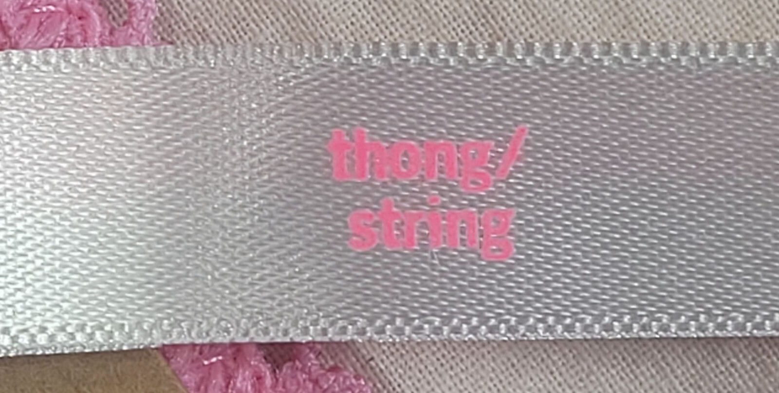 Pink by Victorias Secret Womens Pink Ribbed Knit Thong XL NWWT