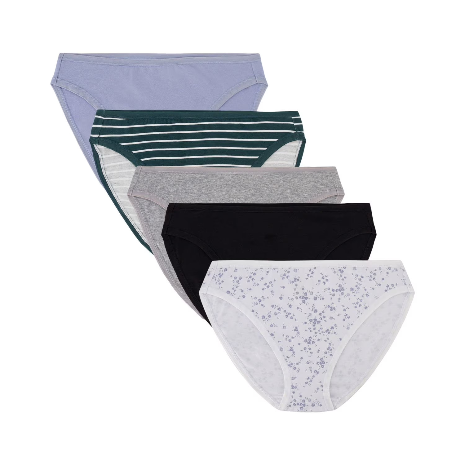 GapBody Women’s 5 Pack Organic Cotton Stretch Bikini Size XXXL Blue Pack