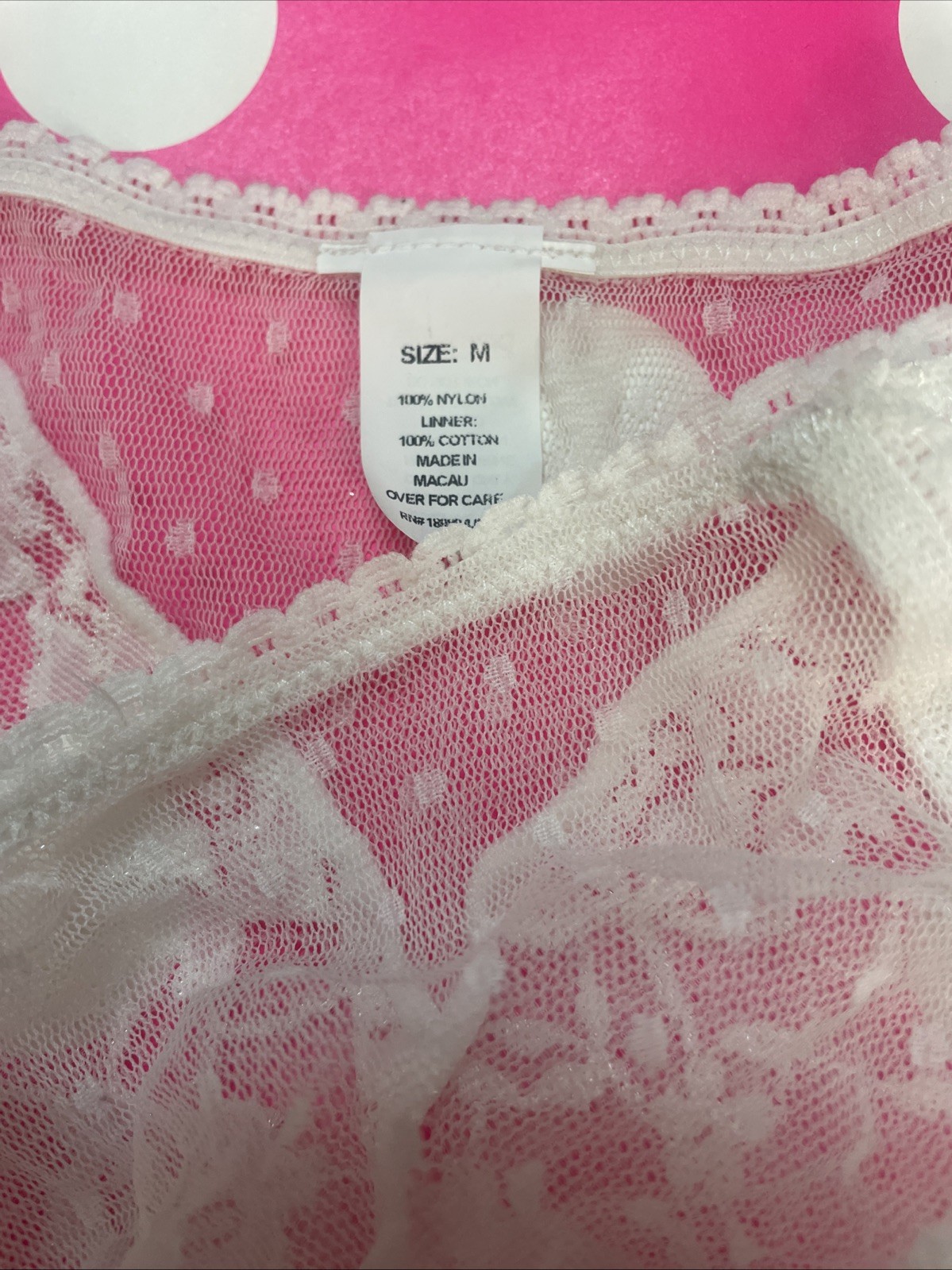 2010s Vintage Unbranded Hiphugger Lace Panties M Hipster Sheer White Bride