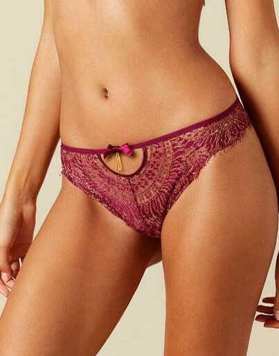 Agent Provocateur ZALIA Brief L/4 NWT Burgundy Orig. $385 RARE! [B1]