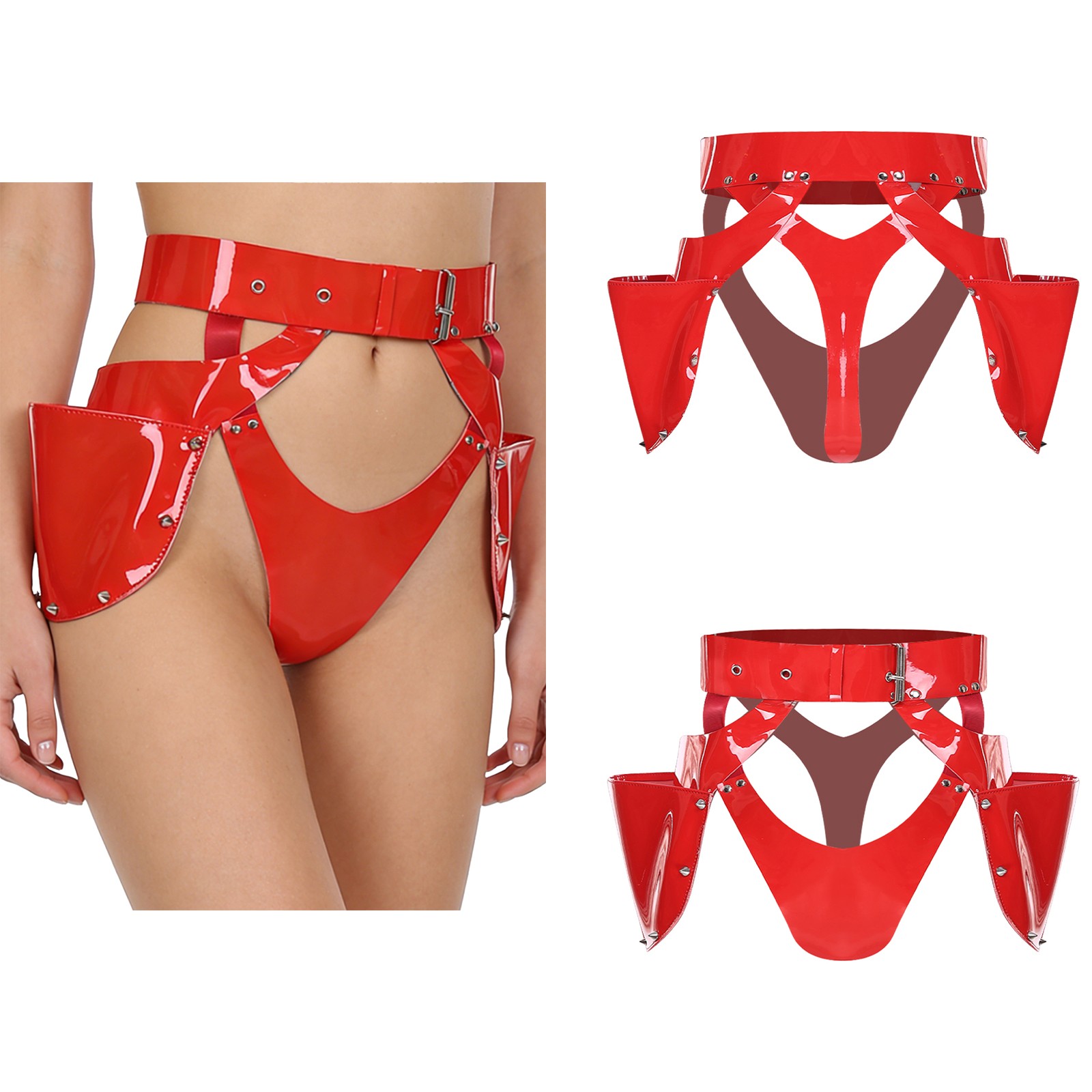 Women Panties Micro Thongs Adjustable Waist Briefs Seamless Underpants Gothic