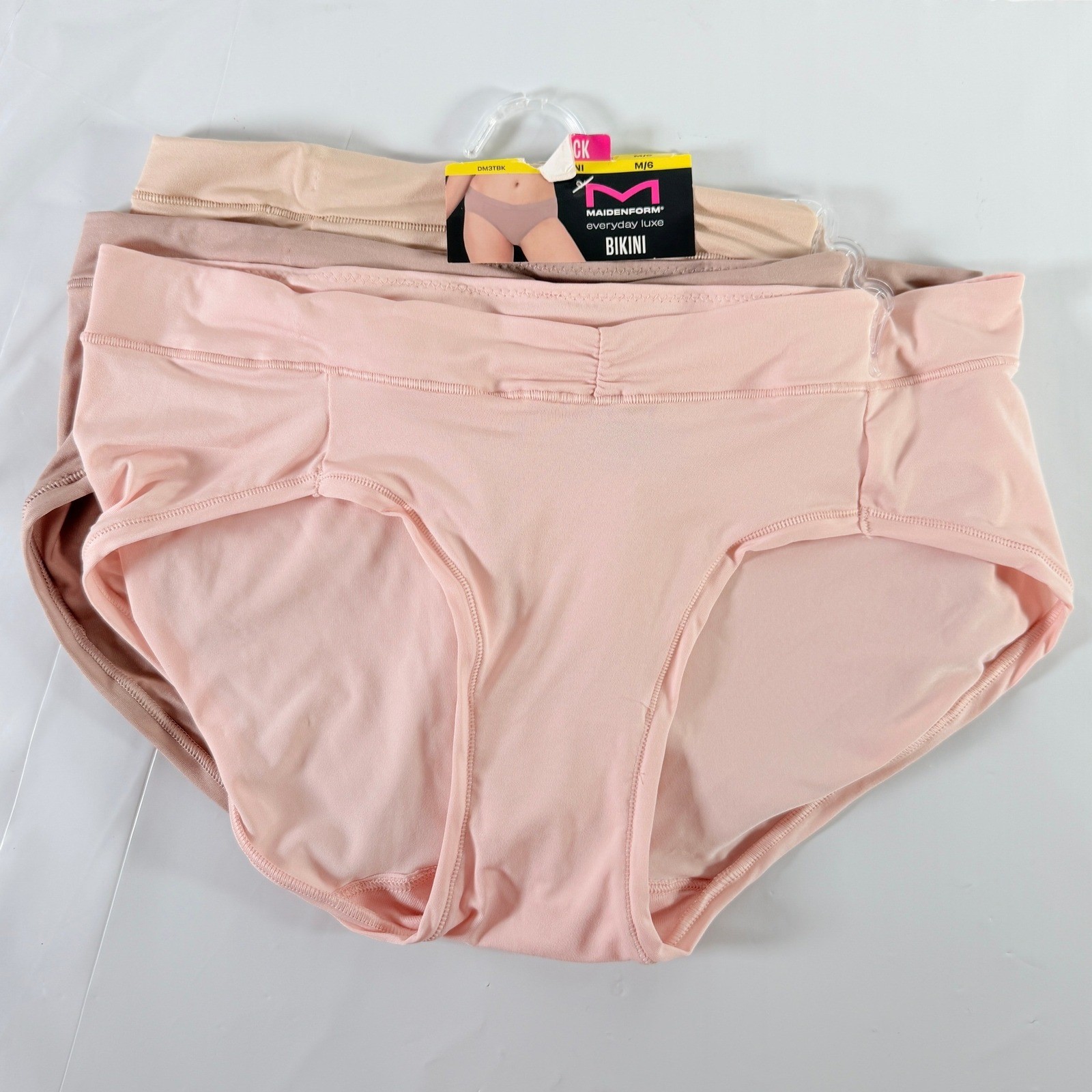 Maidenform Everyday Luxe Stretch Micro Bikini Underwear 3 Pack Size M 6 NWT