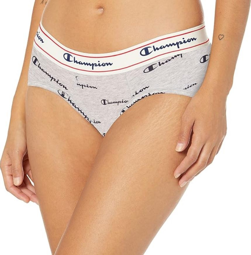 Champion Women’s Heritage Stretch Cotton Hipster Underwear, Grey, Medium