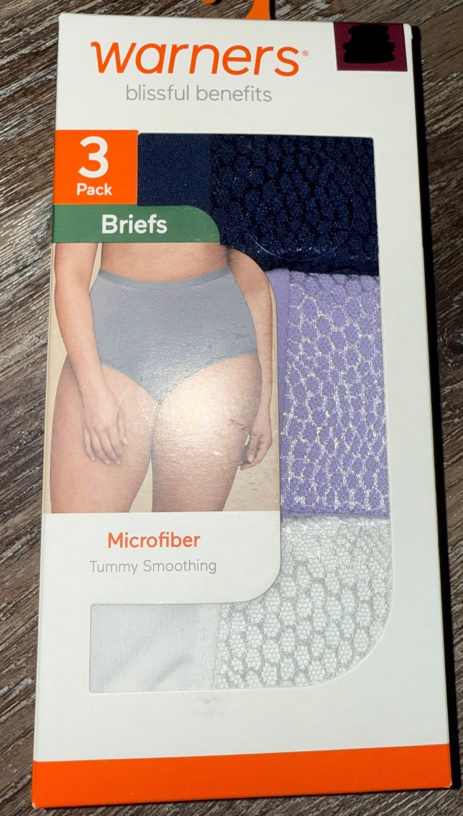 Warners Womens Brief Underwear Panties Polyester Tummy Smoothing 3-Pair (B), XL