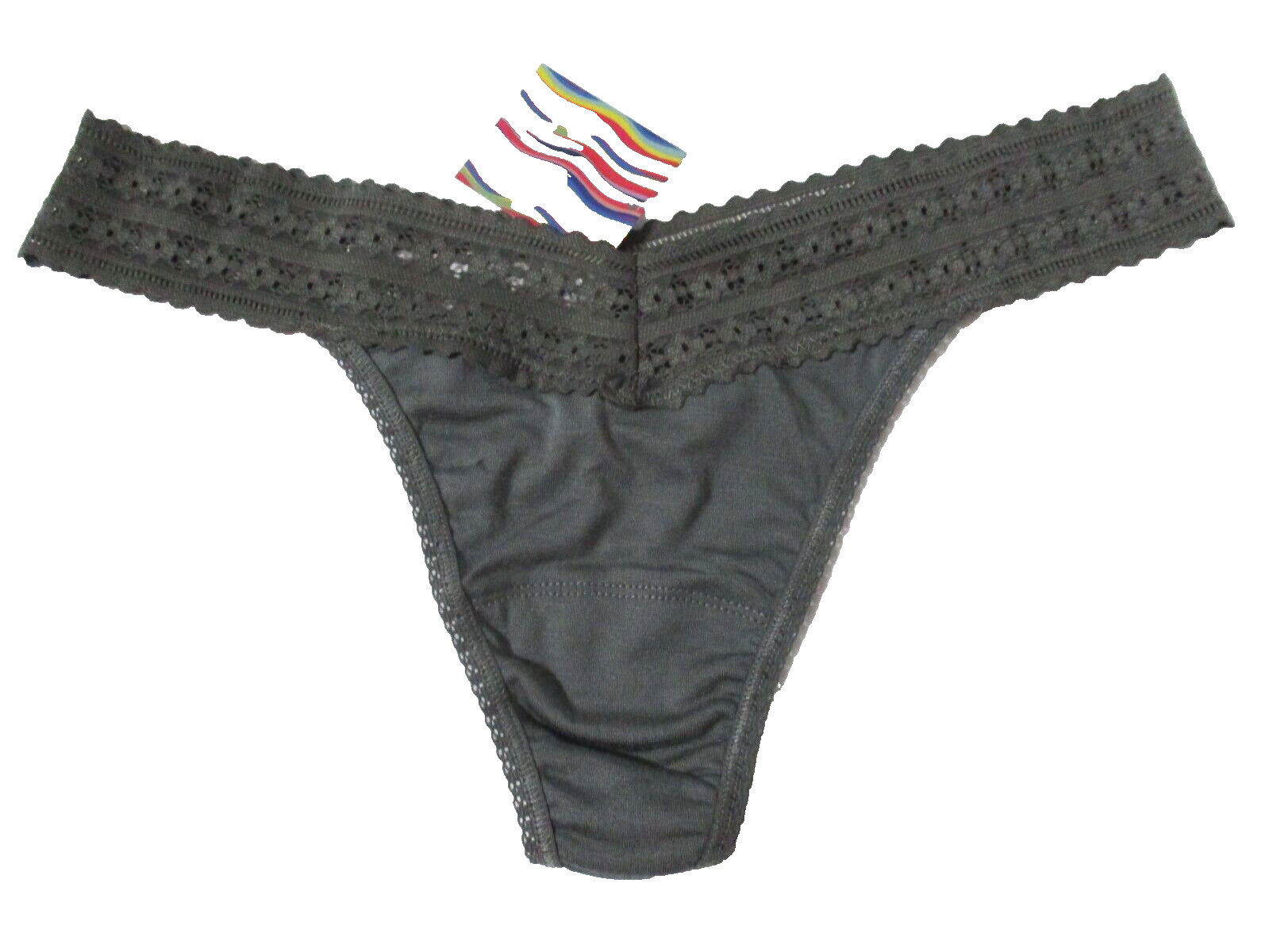 HANKY PANKY ONE SIZE OS THONG 631104 ORIGINAL RISE DREAMEASE DARK GRAY PANTIES