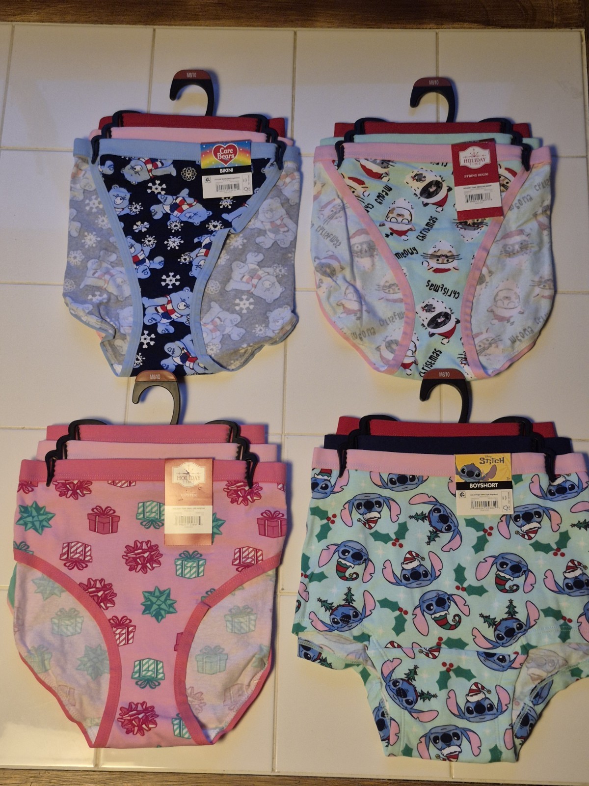 NEW Lot Of 4 Walmart Christmas 3-Packs Of Assorted Underwear Styles, Medium