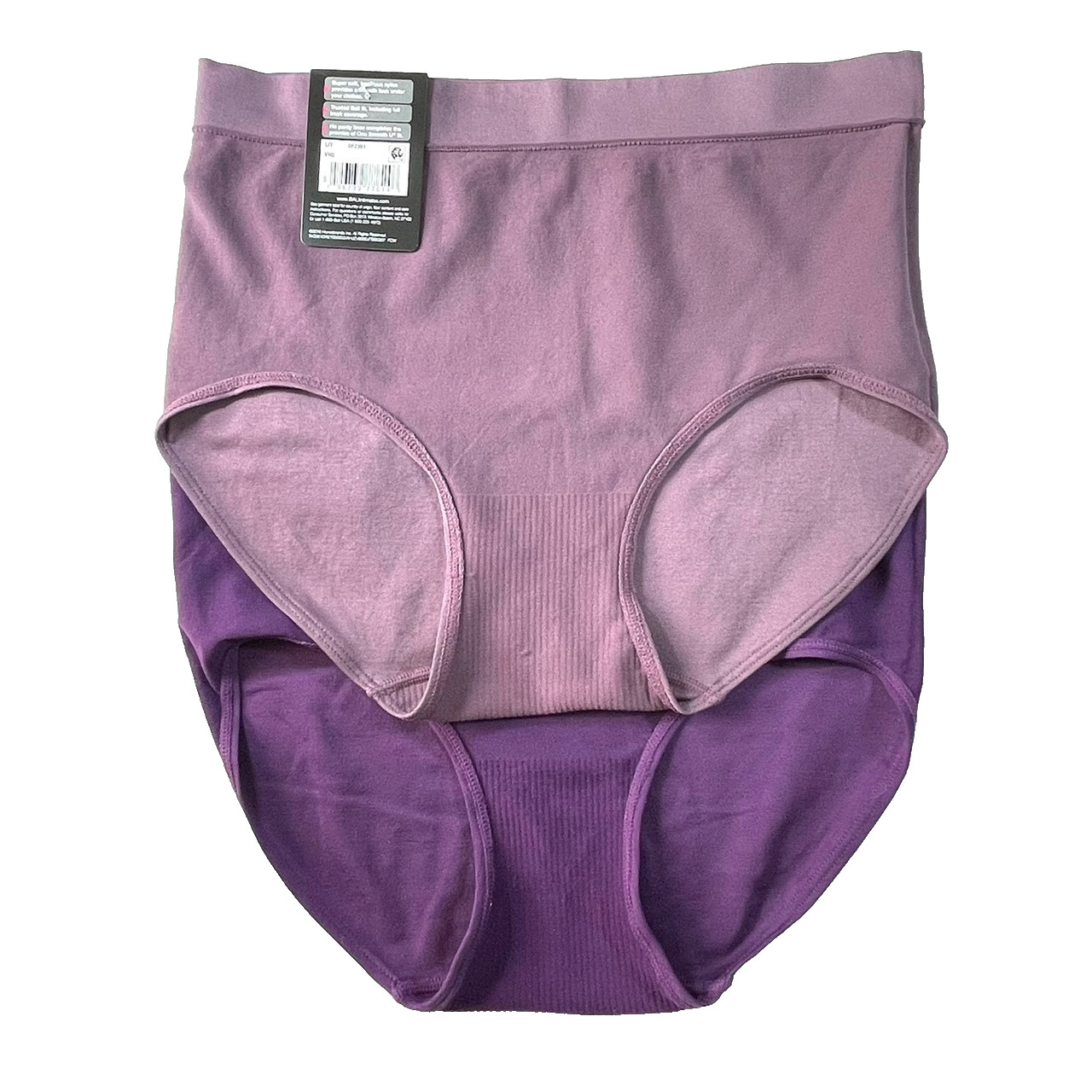 NWT 2-Pack Bali Women’s L/7 One Smooth U All Over Smoothing Brief 2361 Purple