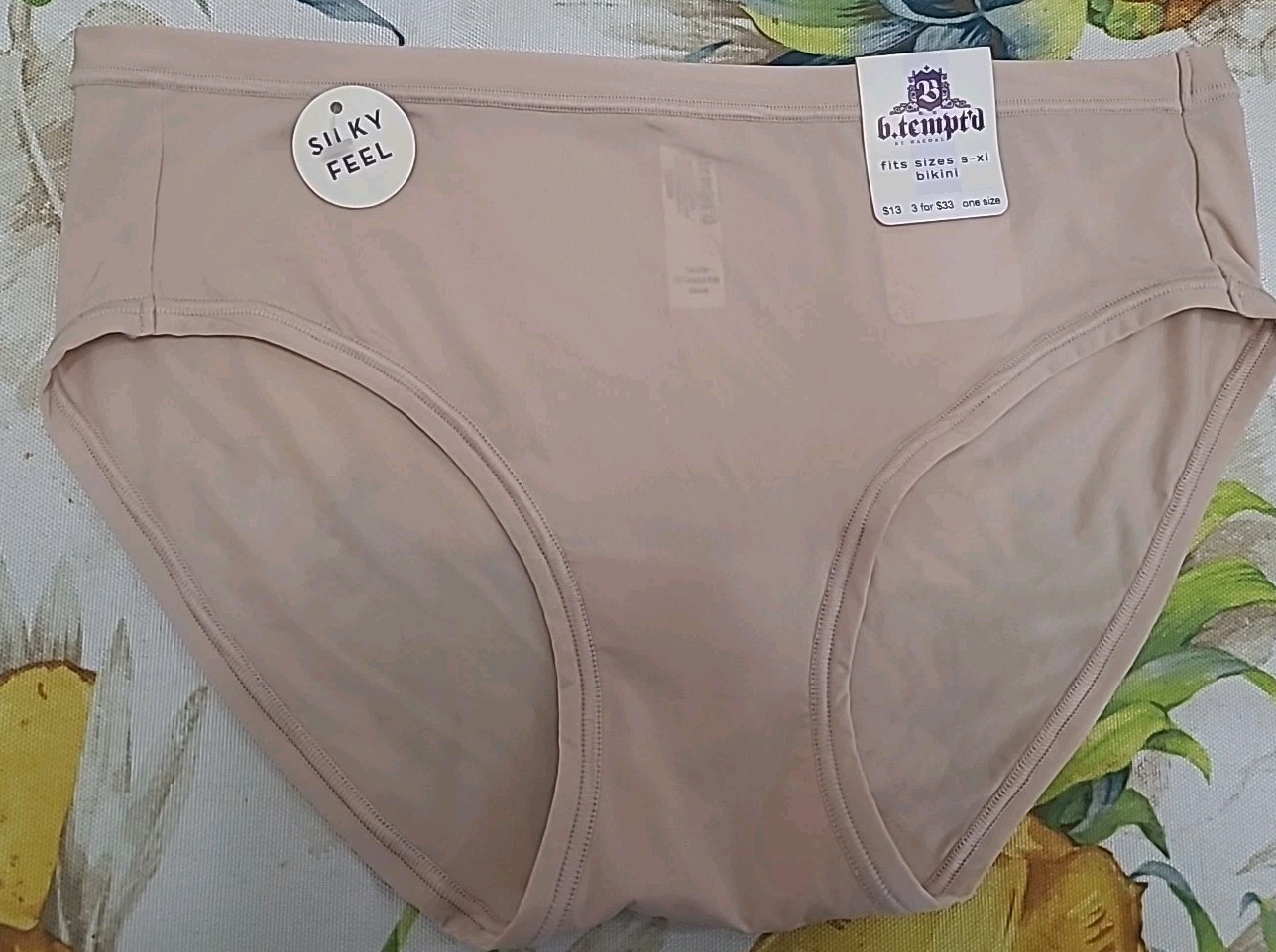 B.TEMPTED Fits S-L SLINKY Silky Feel RARE BIKINI PANTIES $13.00 nwt