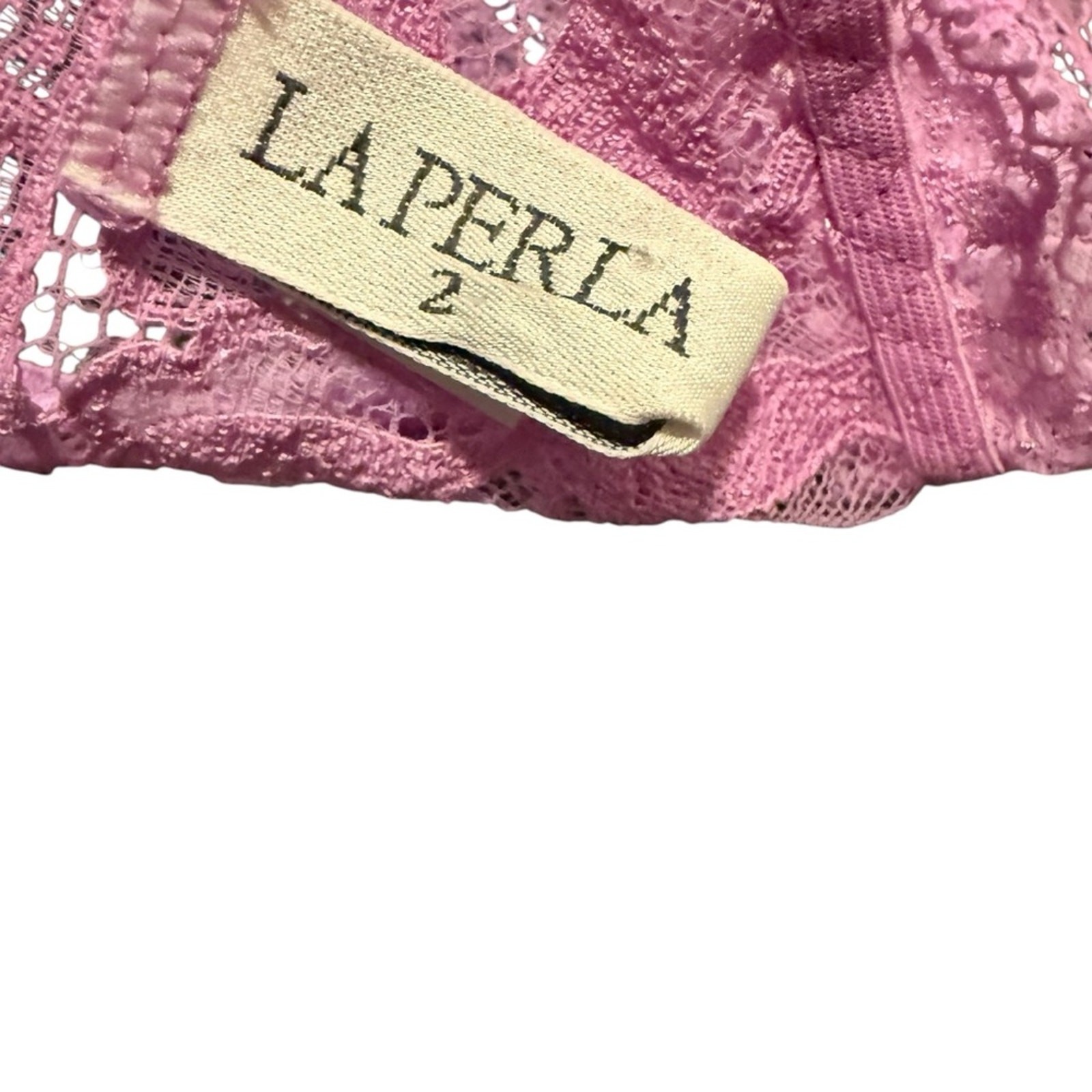 La Perla size 2 US 8 lavender lace thong designer lingerie coquette high v waist