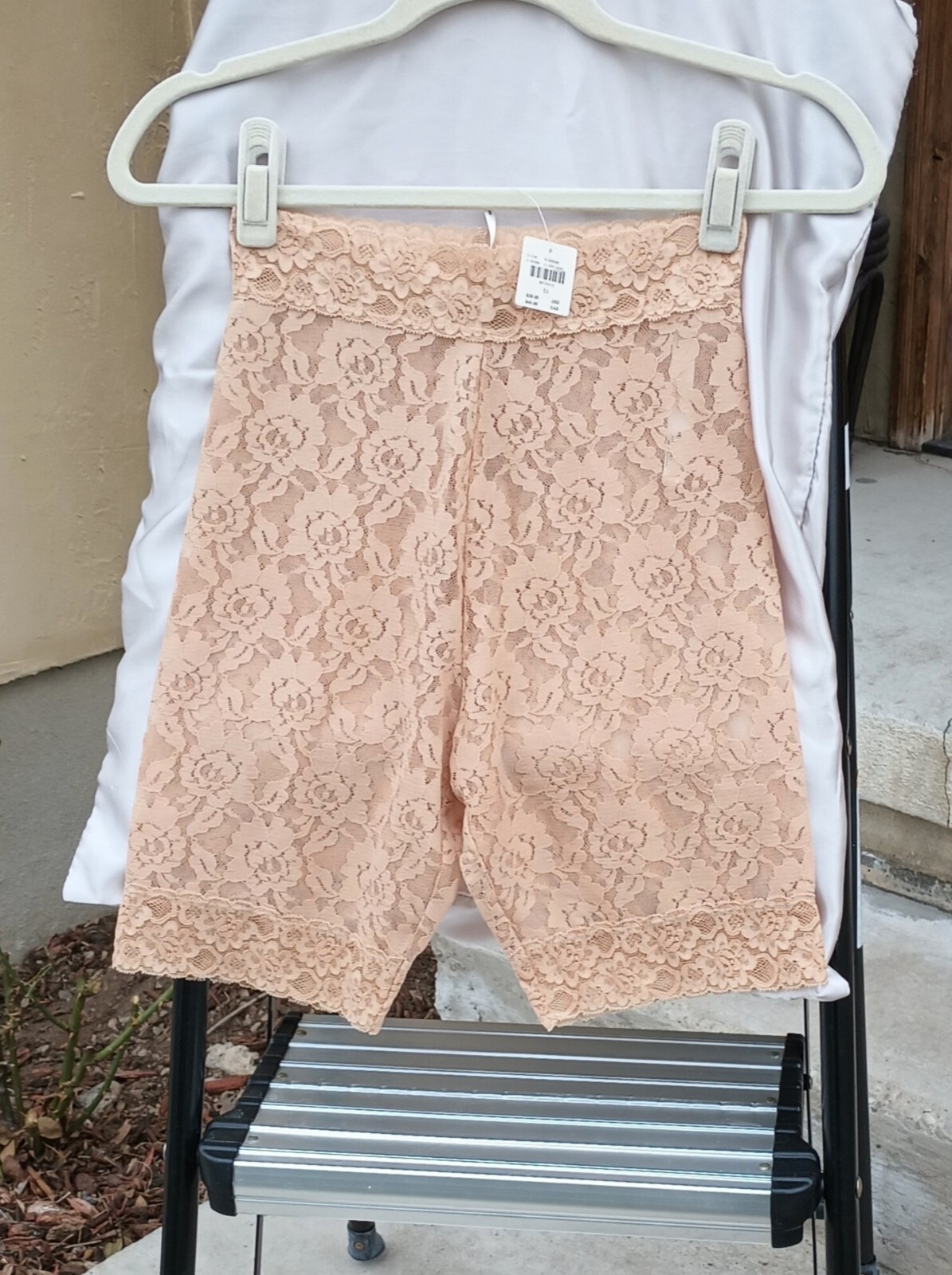 Lacy Biker Shorts Underwear by Anthropologie, size XS, nude color, NWT