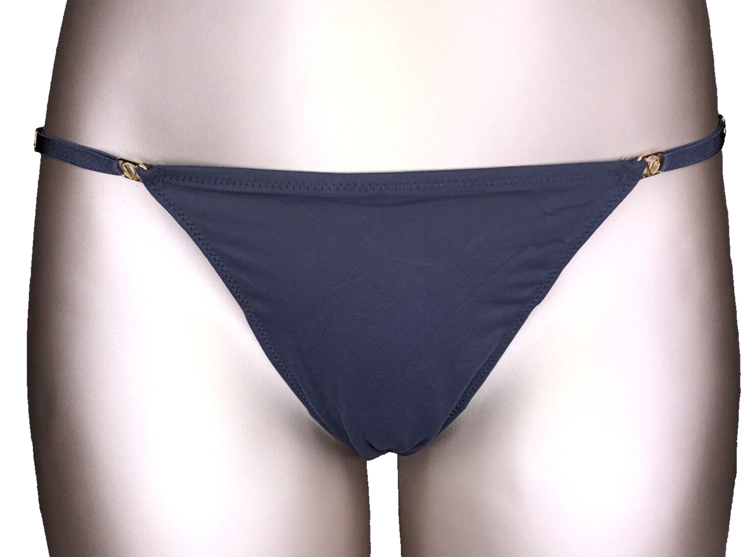 Victoria’s Secret NWT Medium Blue Thong Panty Logo Adjustable Love Cloud Sexy