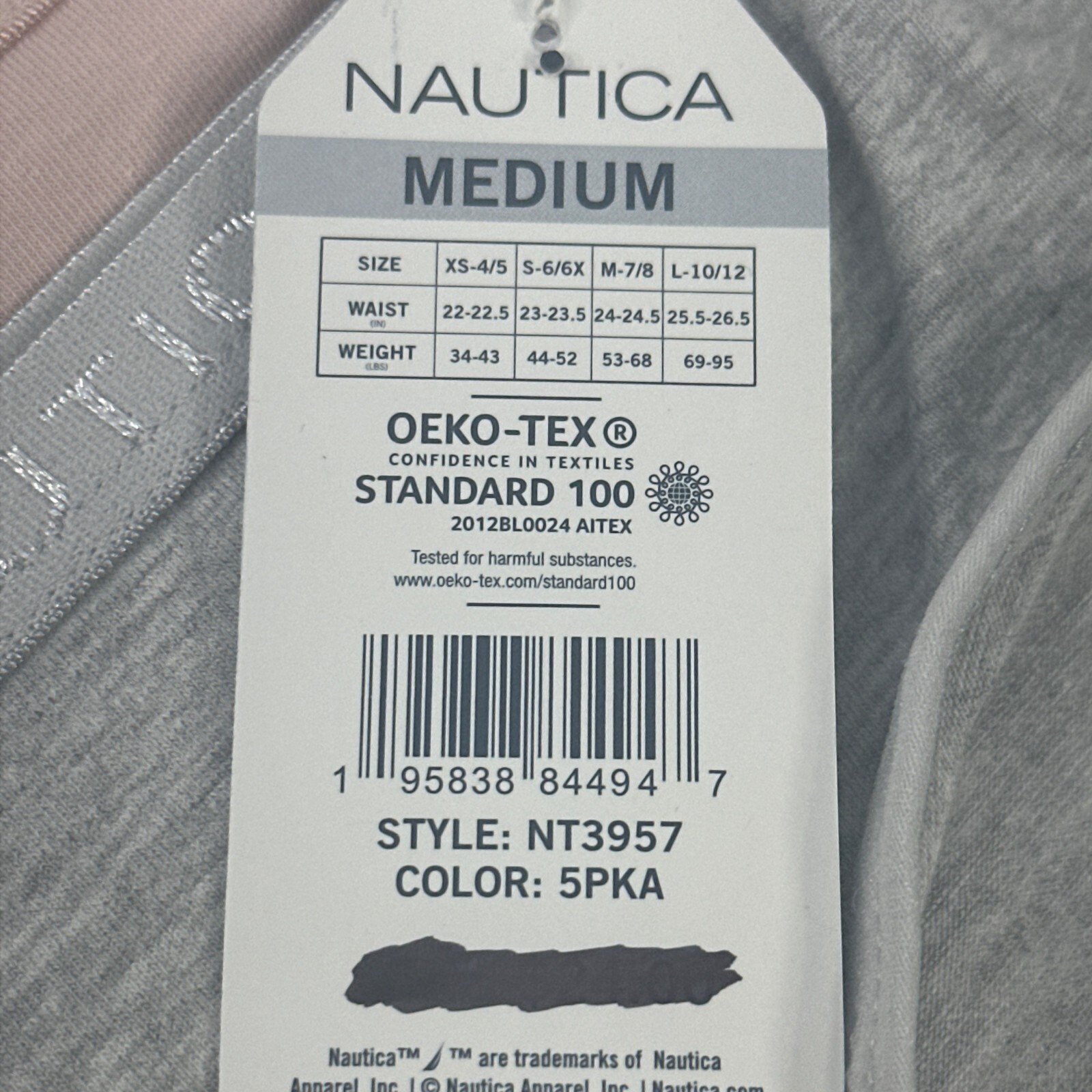 Lot Of 5 Nautica Girl’s Size Medium Panty Brief Brown Pink White Beige Gray New
