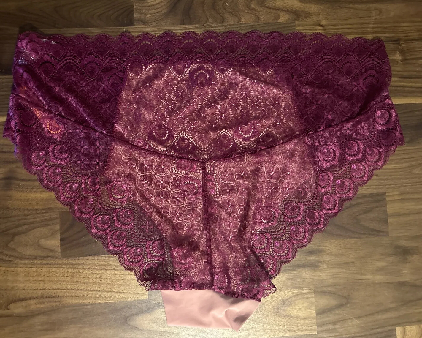 Splendies Hipster Panties 3X Purple Dusty Rose Lace Smooth Front Sexy NWT
