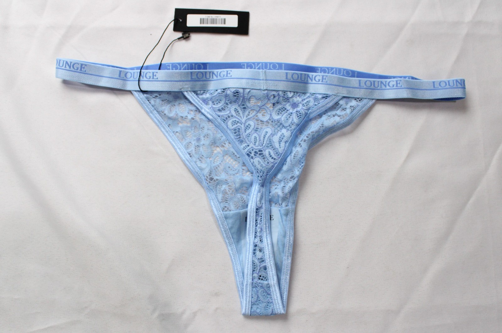 Lounge Women’s Balcony Two-Tone Mesh Floral Lace Thong DH3 Blue Large NWT