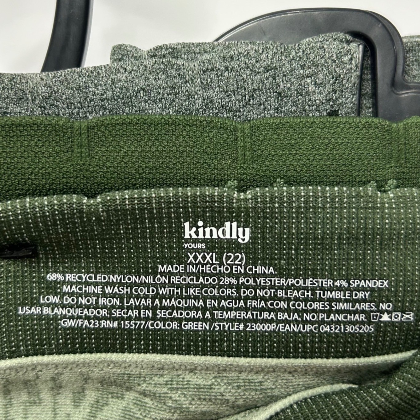 Kindly Yours Sustainable Seamless Thong 3-Pack Green Tropical Stripe 3XL 22 NEW