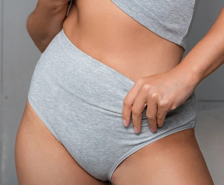 Womens XL Gray Soft Cotton Panties High Waisted Control Full Coverage Briefs