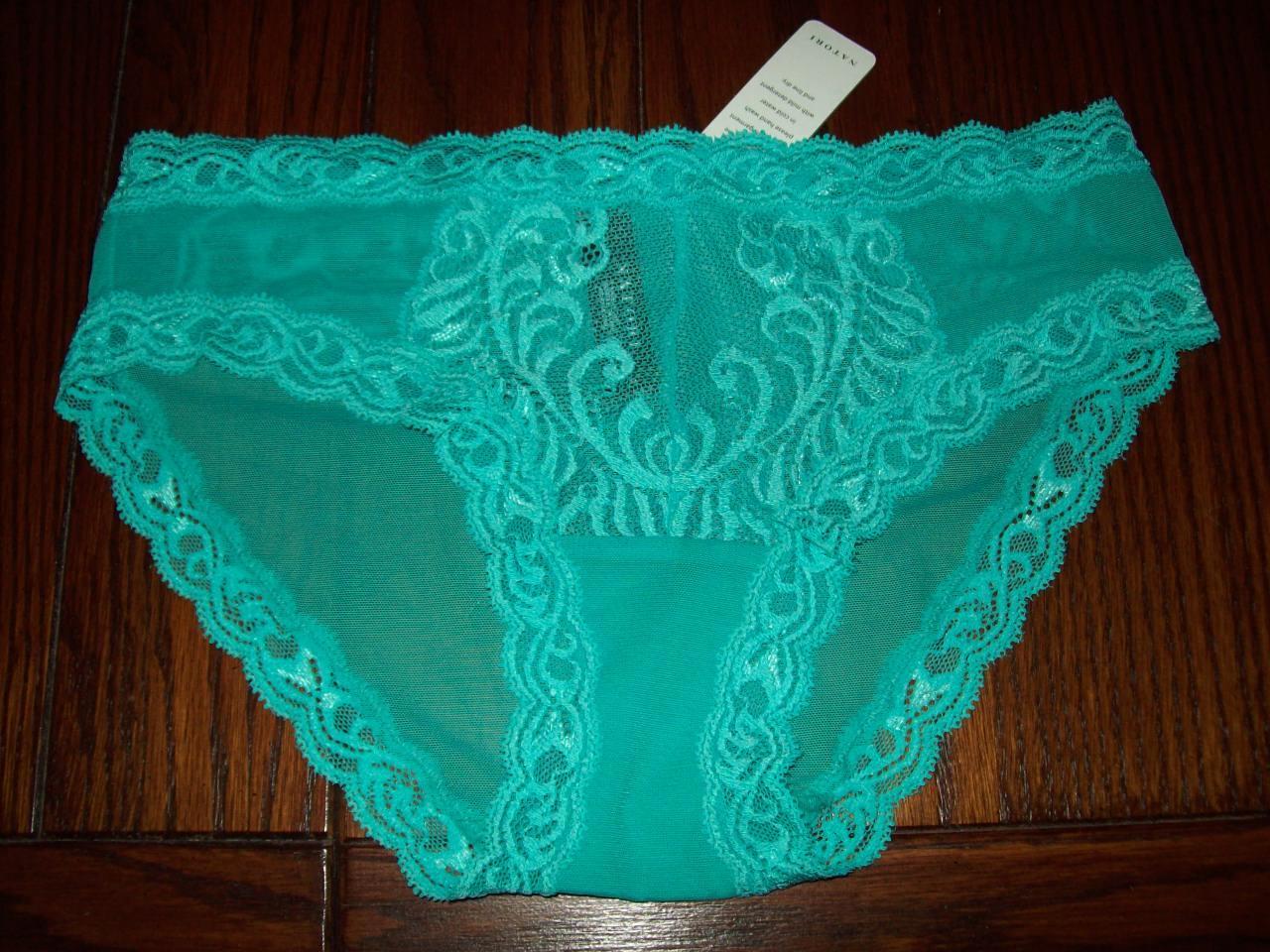 NWT NATORI FEATHERS HIPSTER PANTIES 753023 BU040 GEM TURQ S L