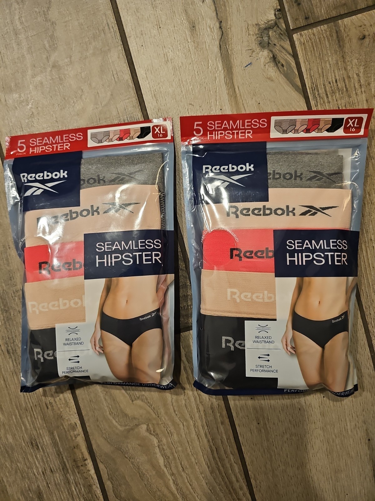 2 Reebok, 5 Pk – Seamless Hipster Panties Underwear Women’s Size Xl