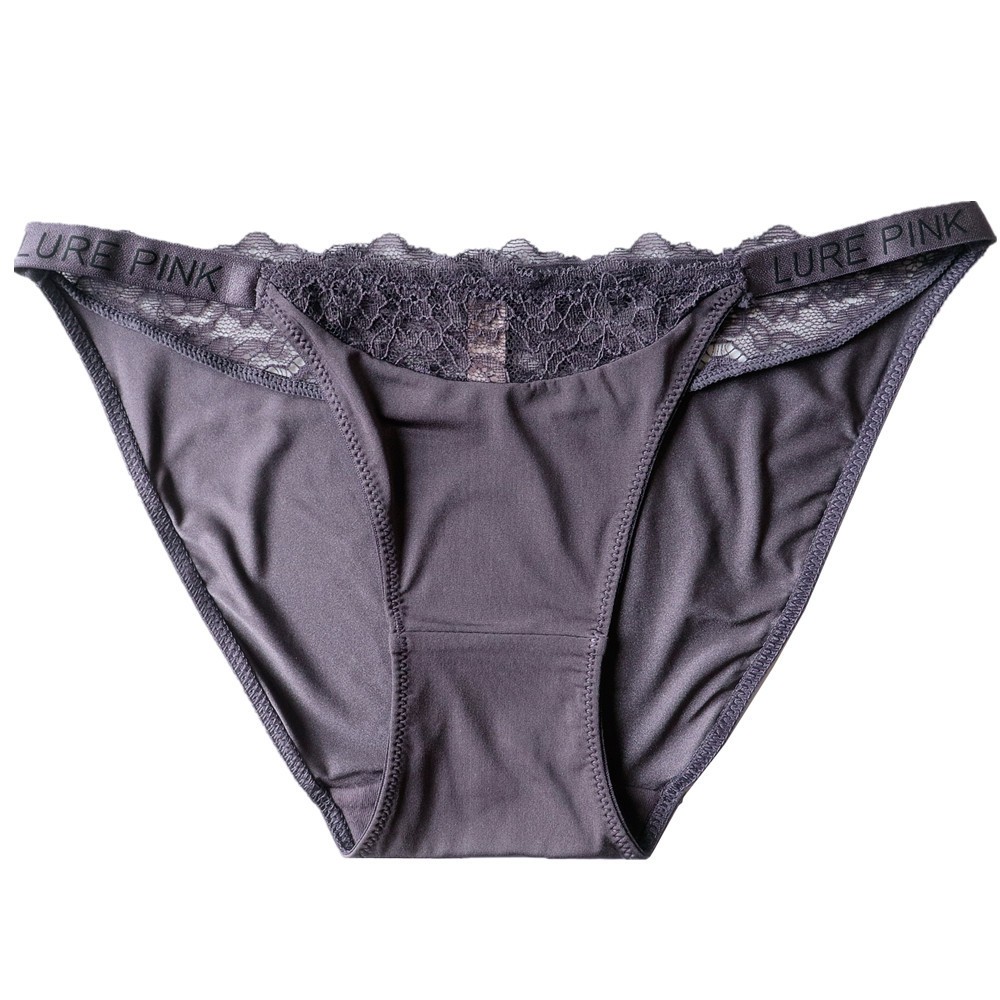 Thin-strap sexy women’s splicing lace panties ice silk breathable women’s briefs
