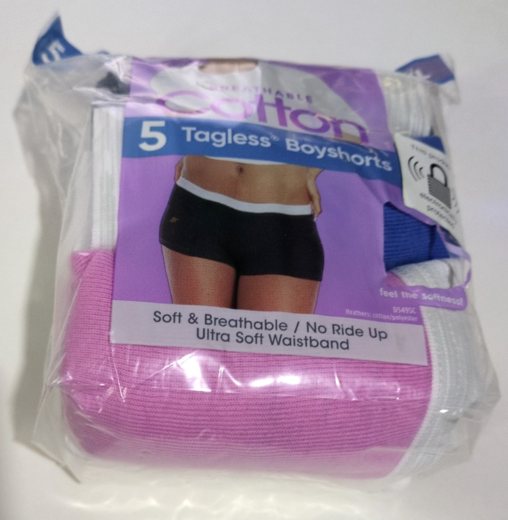 HANES Womans Underwear – Size 7/L 12-14 5 Pairs Boyshorts Assorted Colors NEW