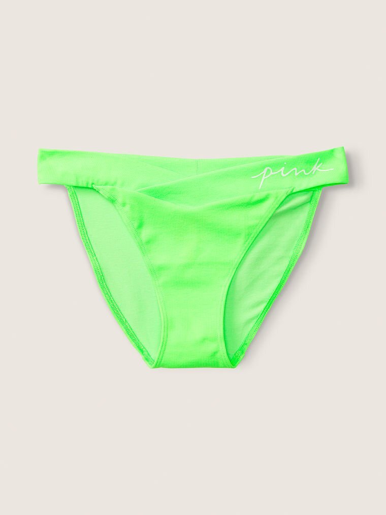Victoria’s Secret PINK Sexy Bikini LOGO Crossover Neon Kiwi Green H2F XS S M NWT