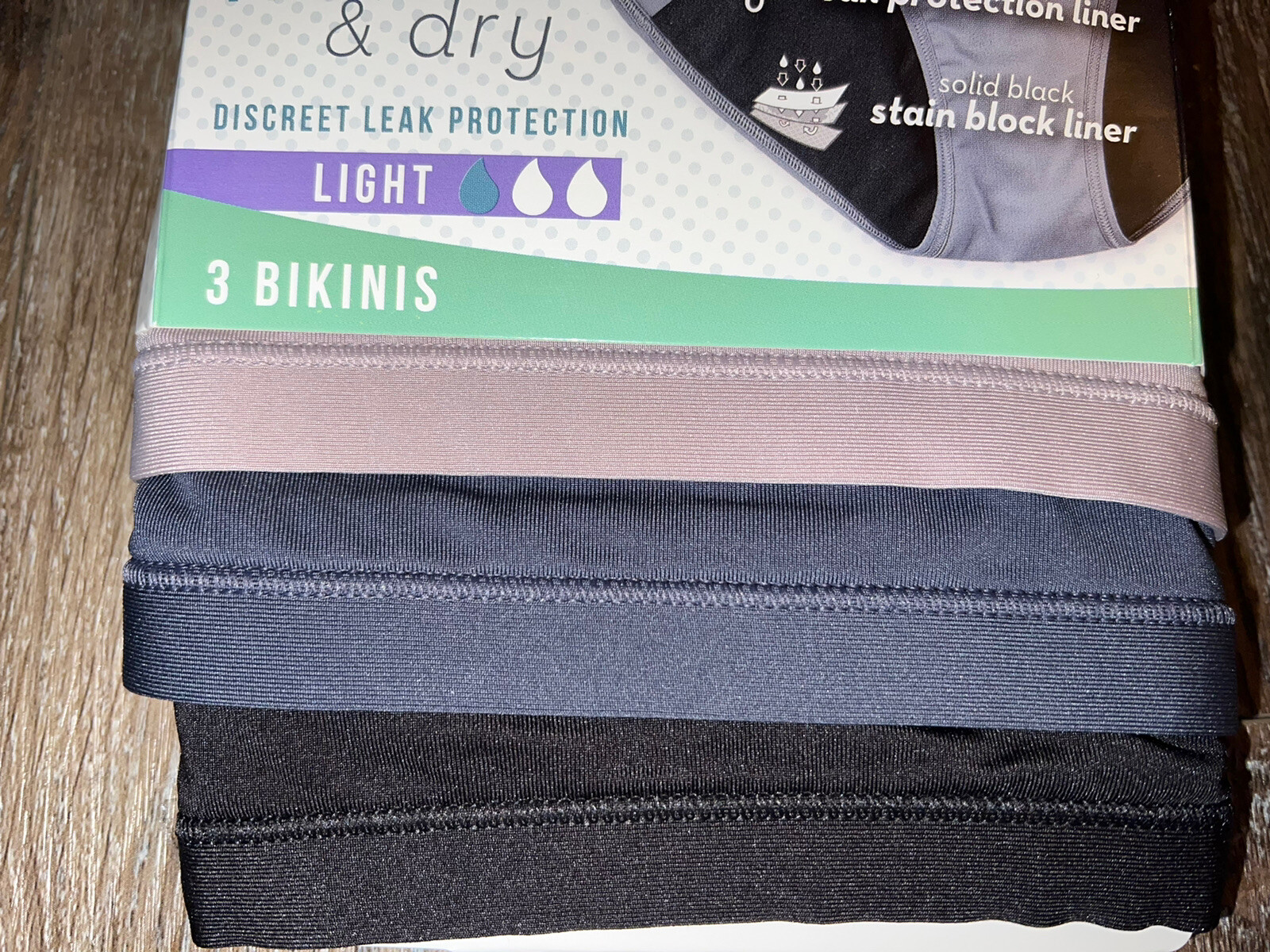 Hanes ~ Womens Bikini Light Leak Protection Underwear Panties 3-Pack ~ 6