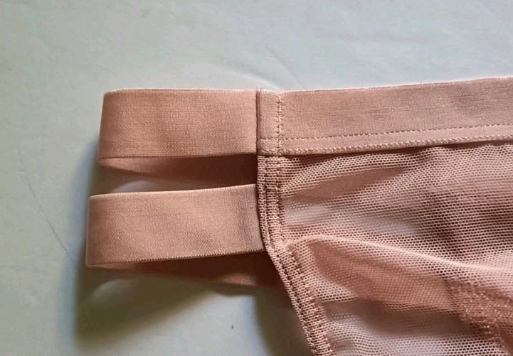 Victoria’s Secret Double Strap String Bikini Panty Sz Large Sweet Nougat Blush