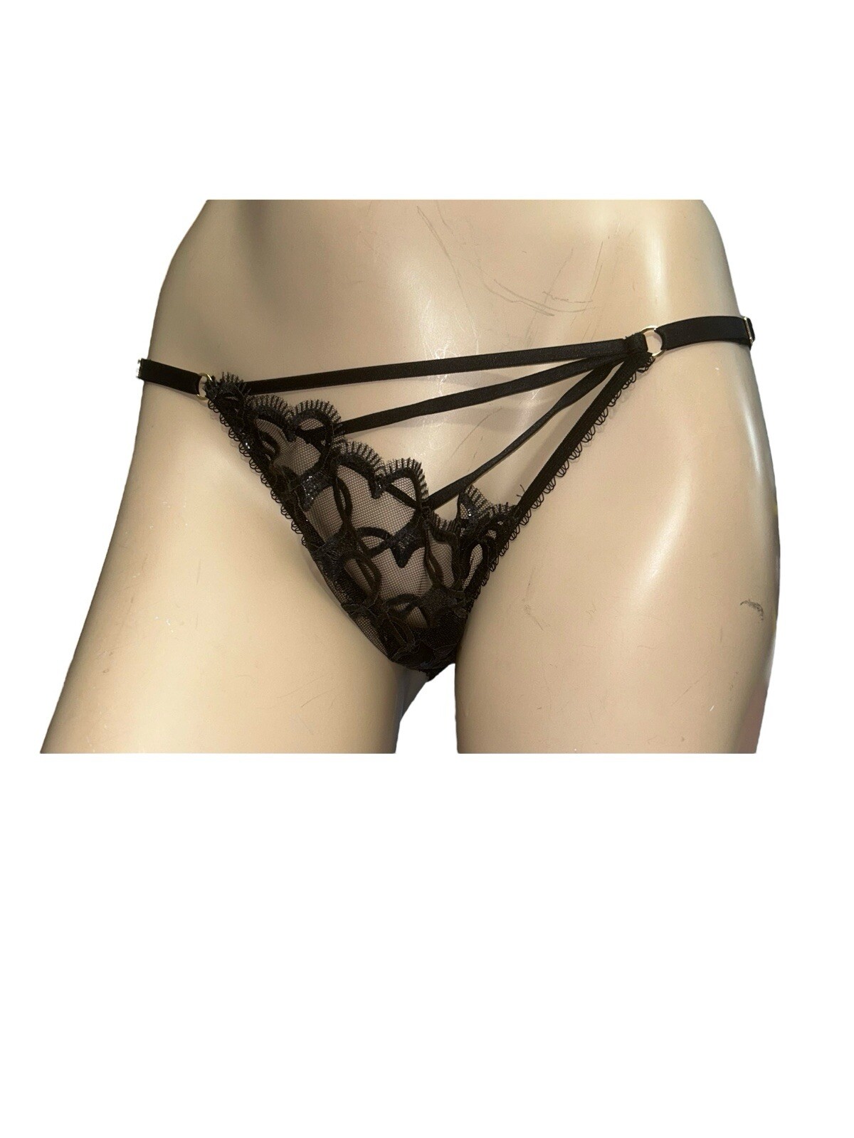 Victoria’s Secret Very Sexy Bikini Panty Black Size XSmall Mesh NWT