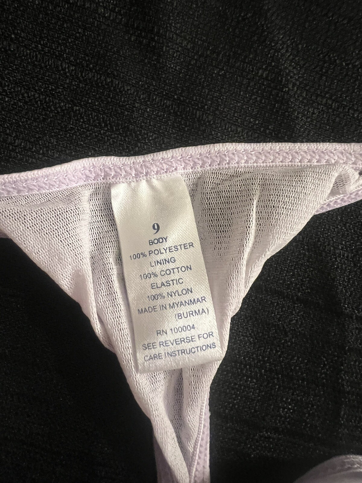 VTG WOMEN’S PANTIES THONGS CAPRICIA O’DARE SIZE 9 LIGHT PURPLE BODY100%POLYESTER