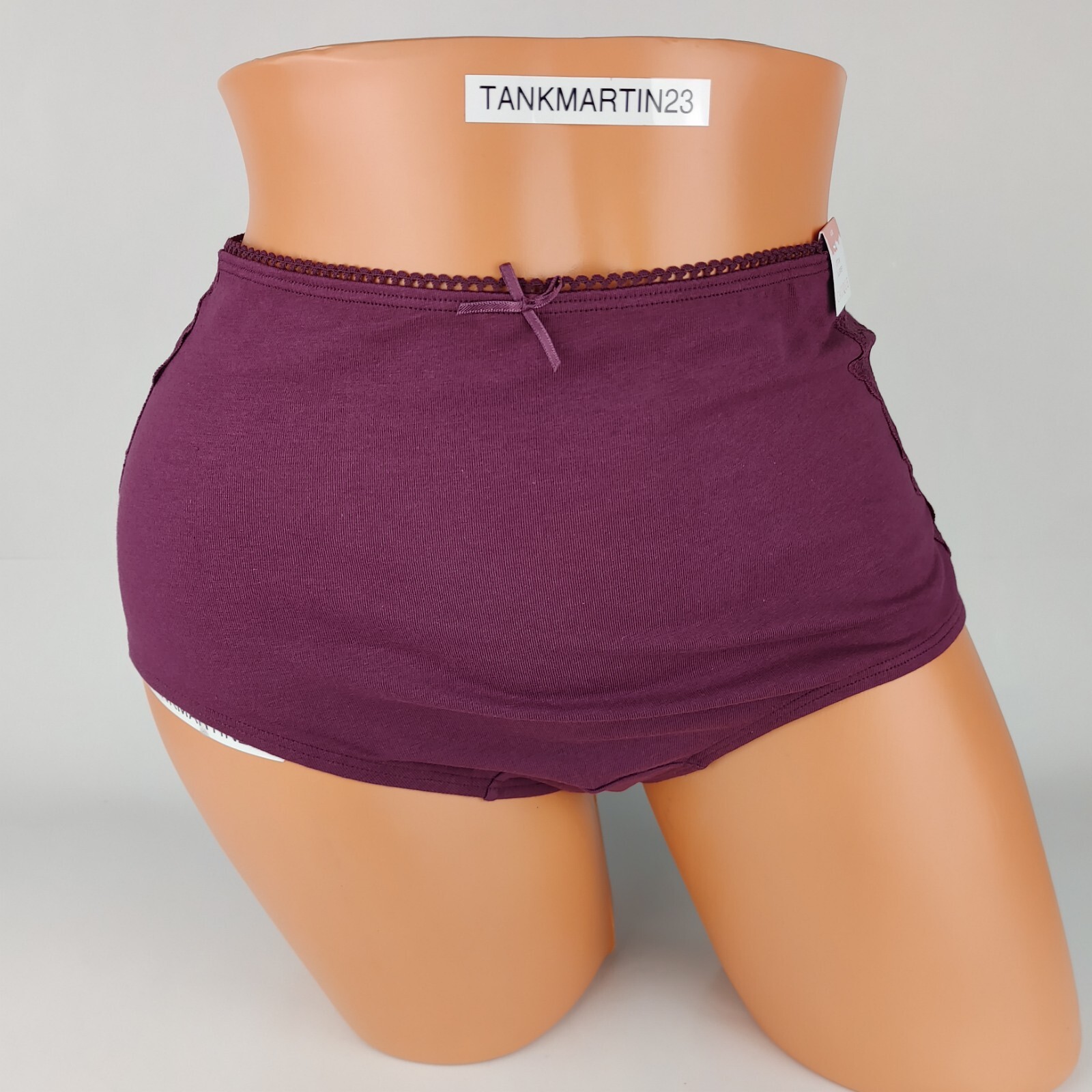 LANE BRYANT CACIQUE PLUS COTTON FULL BRIEF 14/16 PANTY PURPLE LACE BUTT HIPS