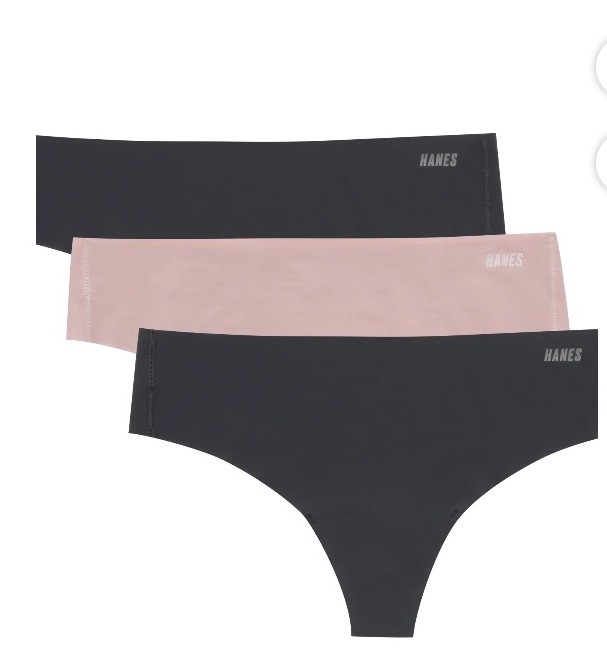 3 Pack Of Hanes Size 9/2XL Moves No Show Thong Panties New With Tag