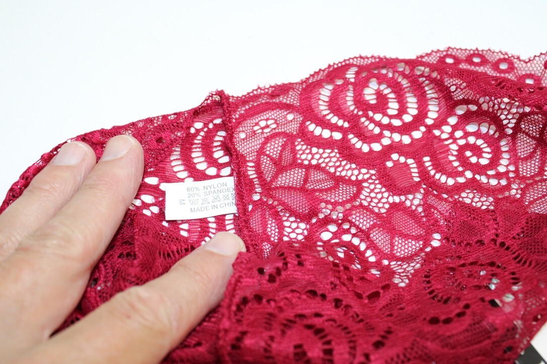 Yun Meng Ni Nylon Spandex Hipster Floral Lace Brief 1 Pack Panty Medium RED Tag