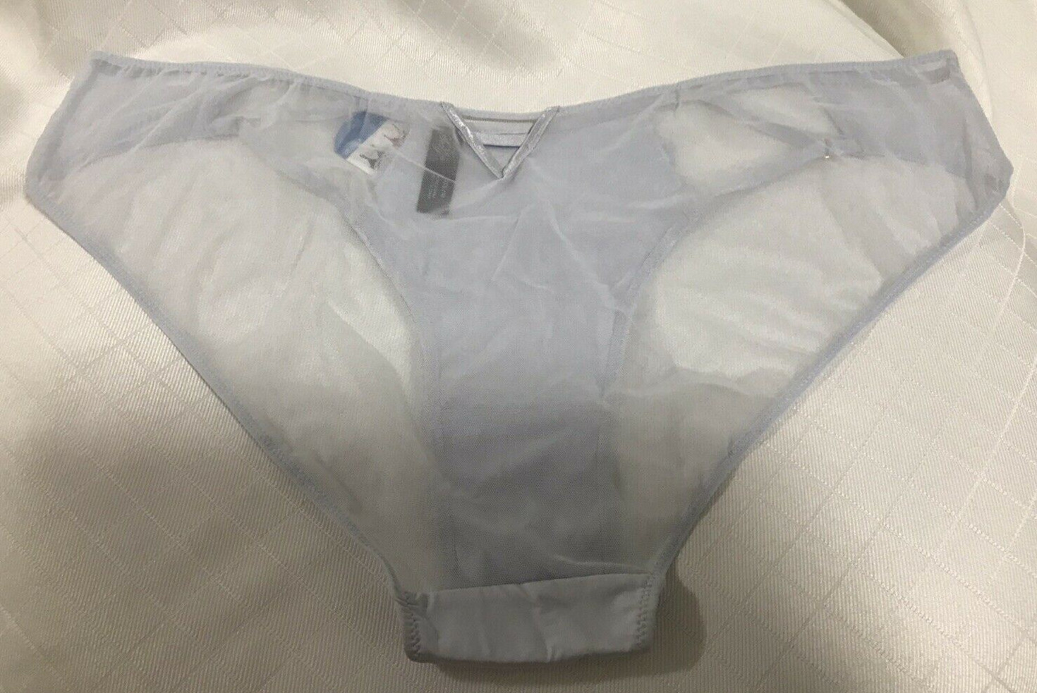 Womens Size XXL/9 Panties Bikini Cheeky Ice Blue Sheer Rear Lace Panel 1) panty