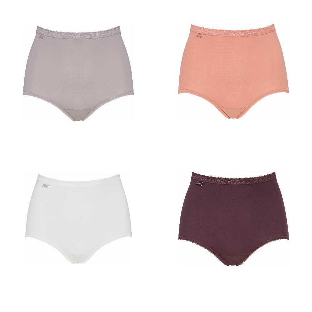 Sloggi Basic+ Maxi Brief Knickers Pants 4 Pack 95% Cotton – 10103326