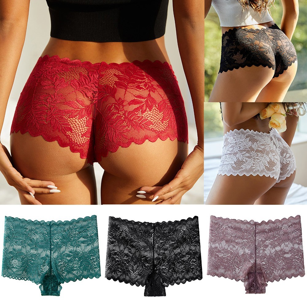 Women’s Lace Panties Floral Pattern Low Rise Soft Nylon Spandex All Seasons