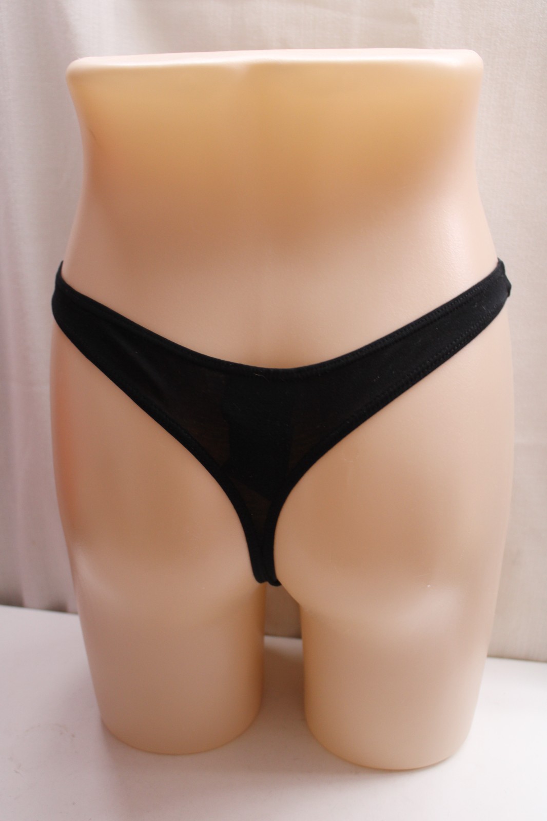 H&M Sexy Diva Black Cotton Elastane Tummy Control High Leg Thong Panties XS