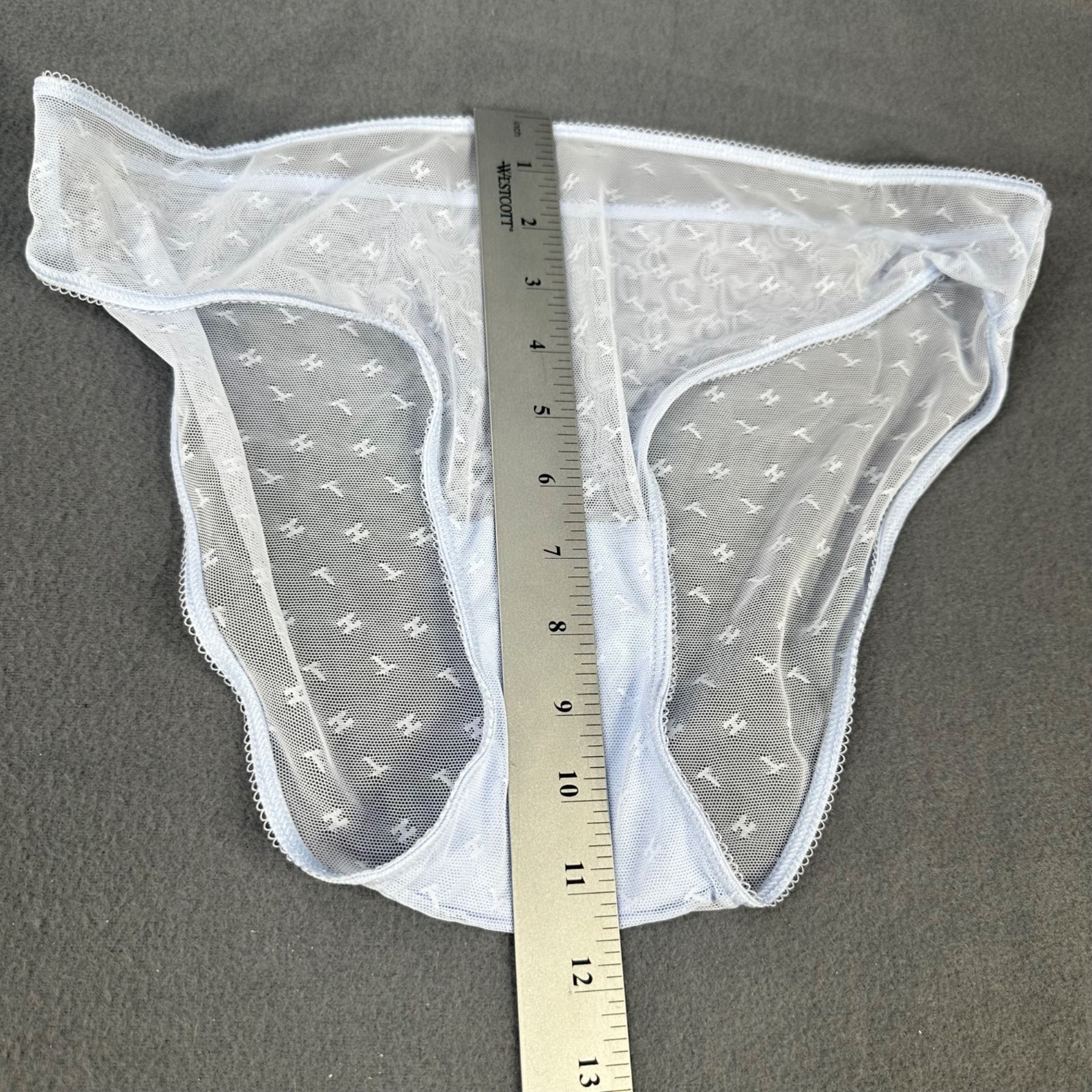Tommy Hilfiger Womens Size Large Panty Bikini Sheer Mesh Light Blue NWOT