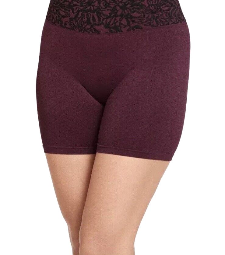 Jockey Women’s Shorts SZ XL 360* Slimming Cooling Seam Free Burgundy Black
