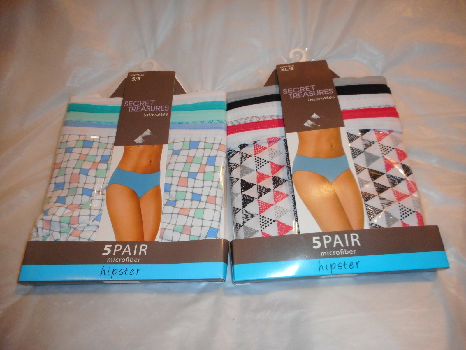 5 Pack Secret Treasures Intimates Multicolor Hipsters & Boyshorts S,M,XL