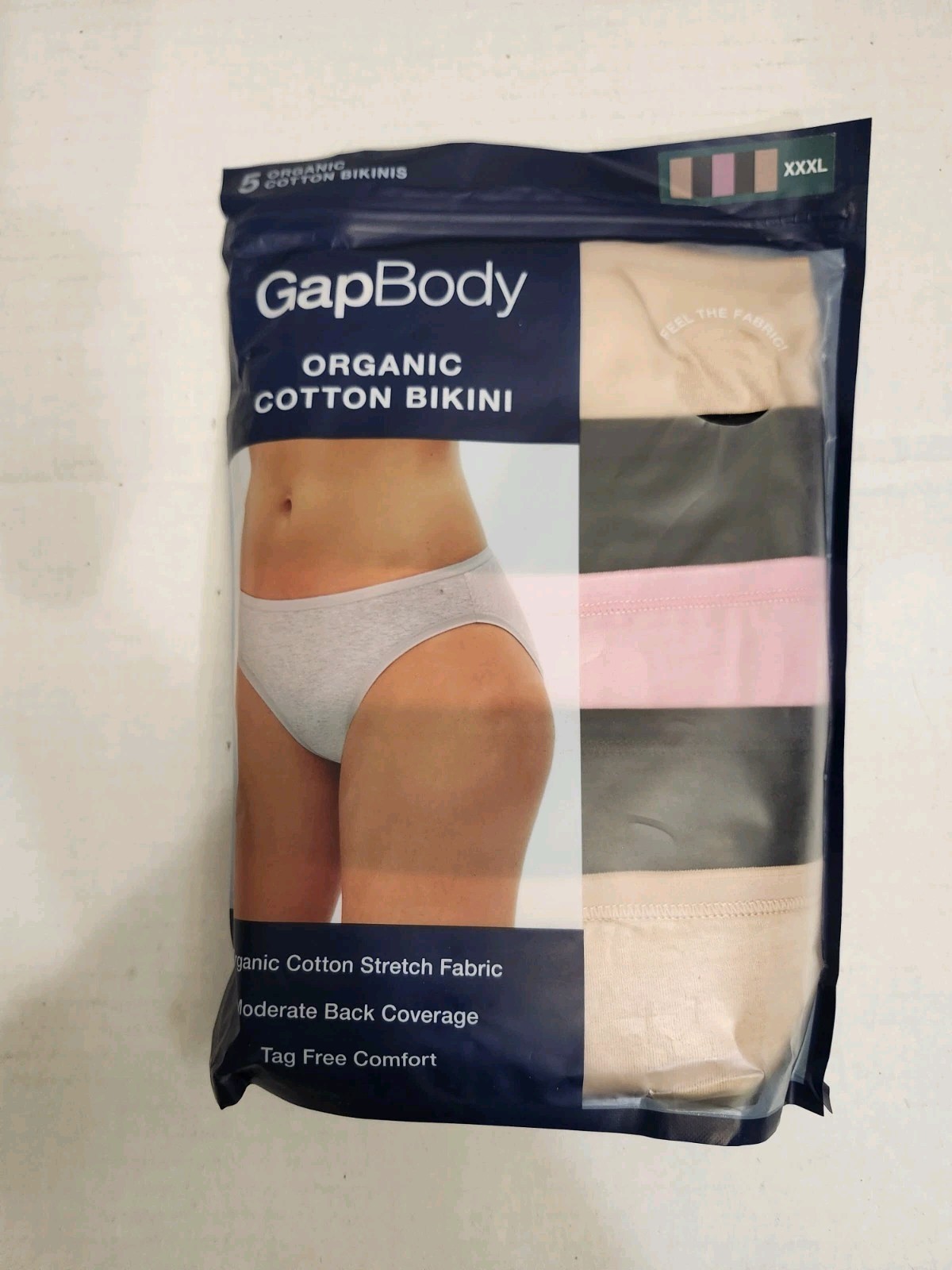 NEW GapBody Women’s 5 Pack SIZE XXXL Organic Cotton Stretch Bikini