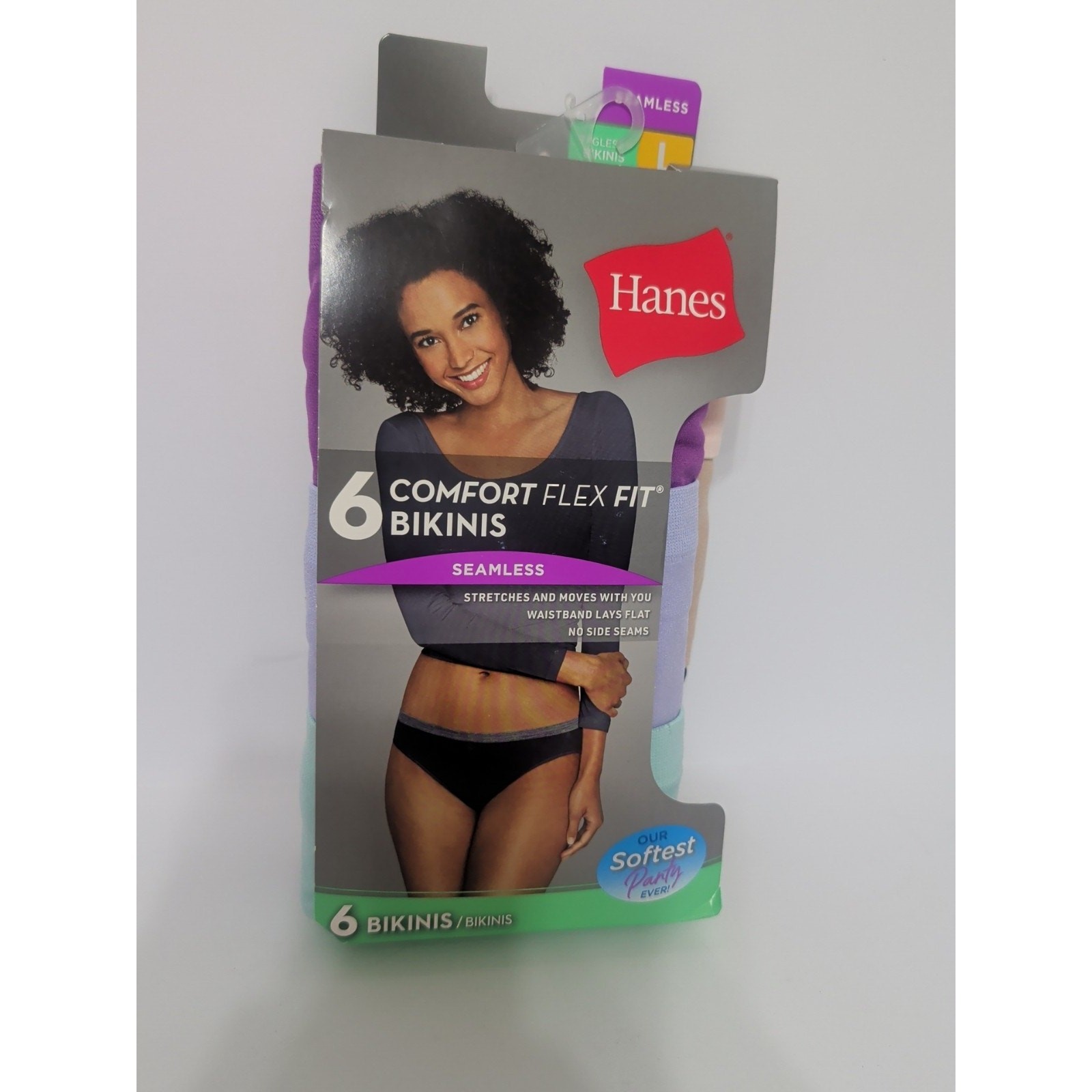 NEW Hanes Women’s 6 Pack Seamless Bikinis Size L/7 Comfort Flex Fit Tagless