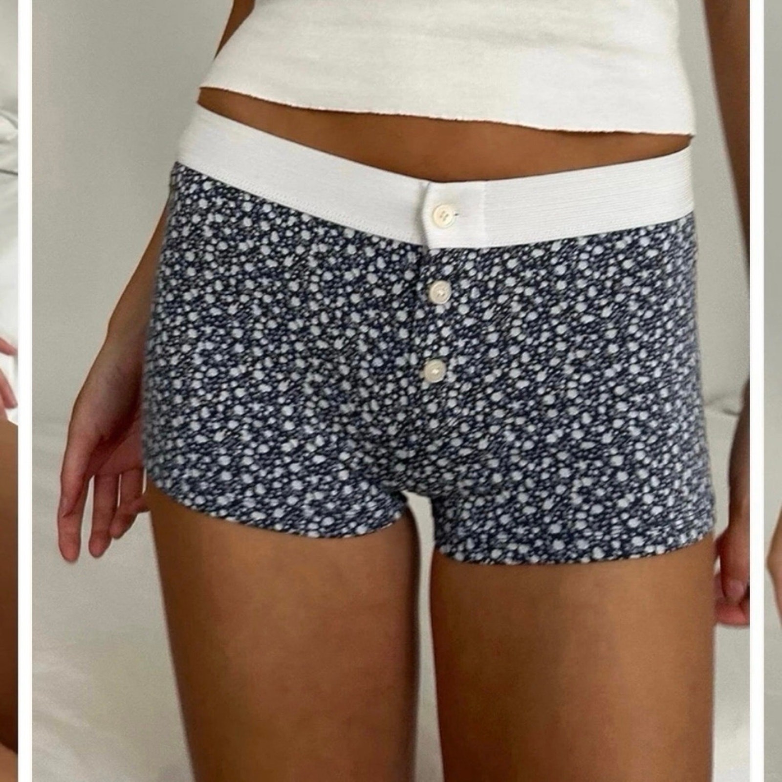Lot of 2 Brandy Melville Blue Floral Boyshort OS