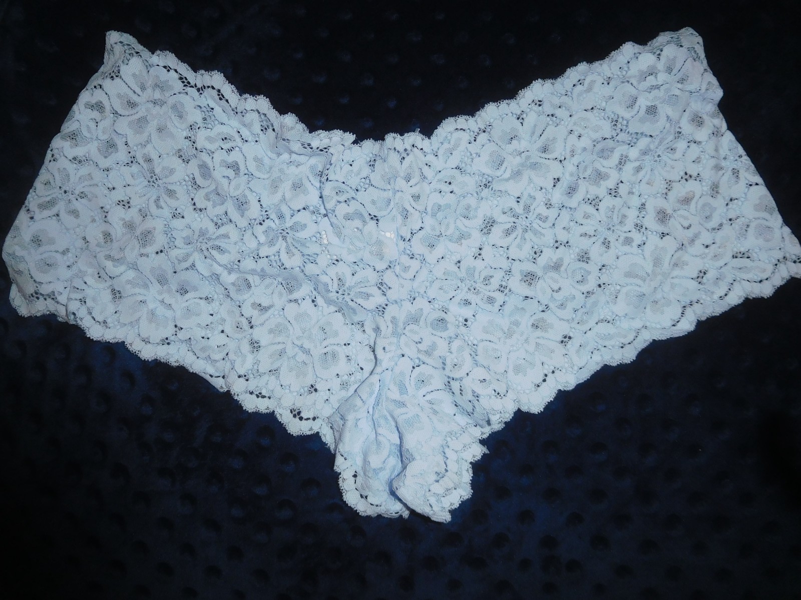 NWOT! MAIDENFORM Sexy Must Haves Light Blue Lace Cheeky Boyshort Panty 2 XL