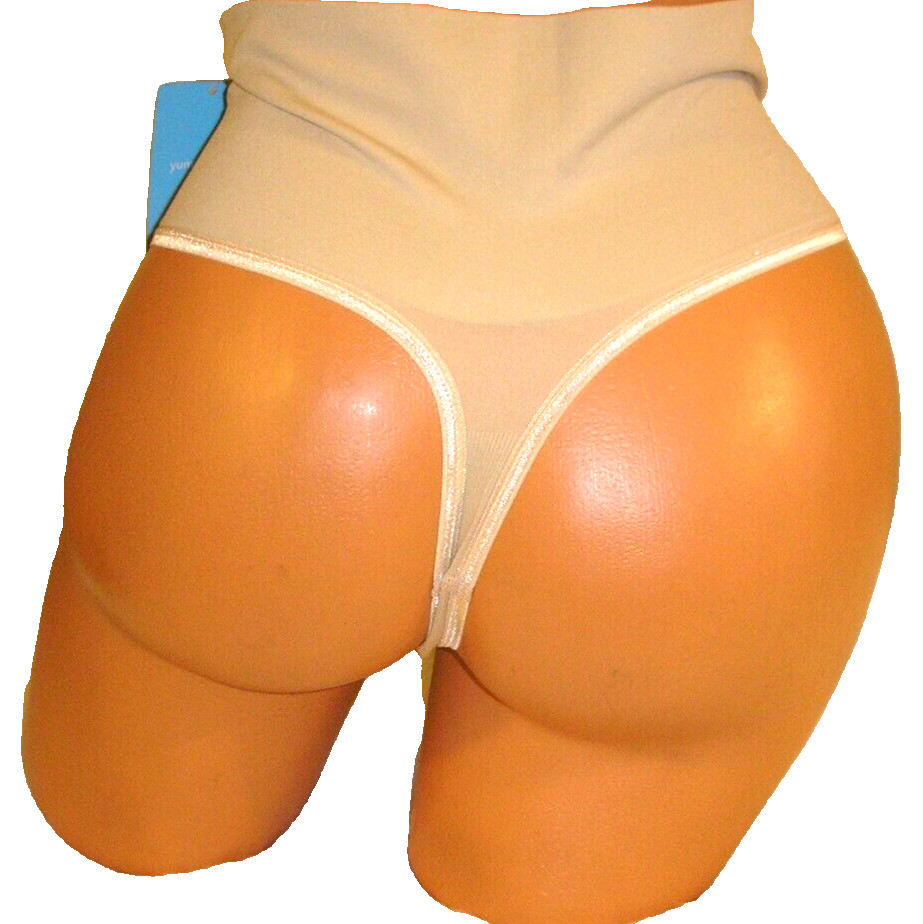 Panties Lingerie Yummie High Waist Beige Thong Large / XL Adult Gift